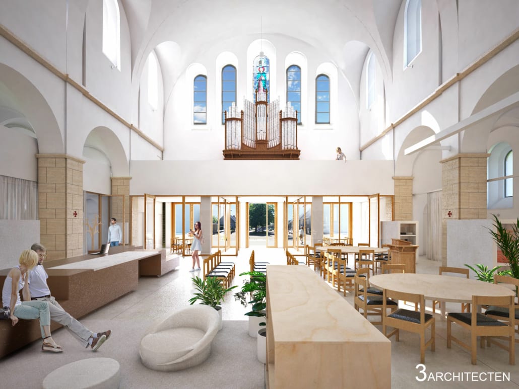 Render l'espace acoustique de l'église Sint-Jozefs