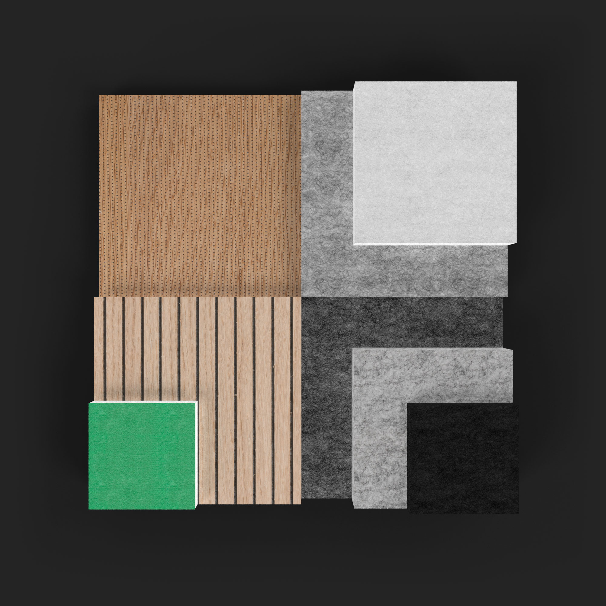 Samples of the different finishing options of PETAC ©